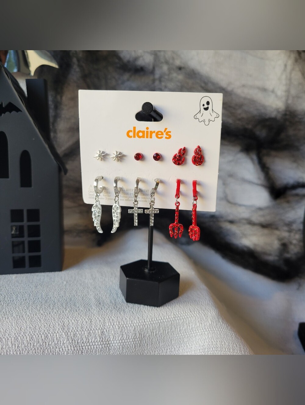 Claire's Angel or Devil Earring Set - 6 Pairs